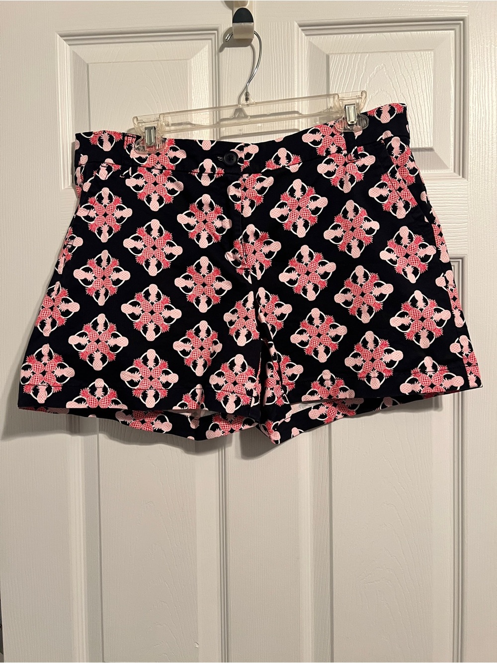 crown & ivy Navy Blue Shorts with Pink Pineapple Print